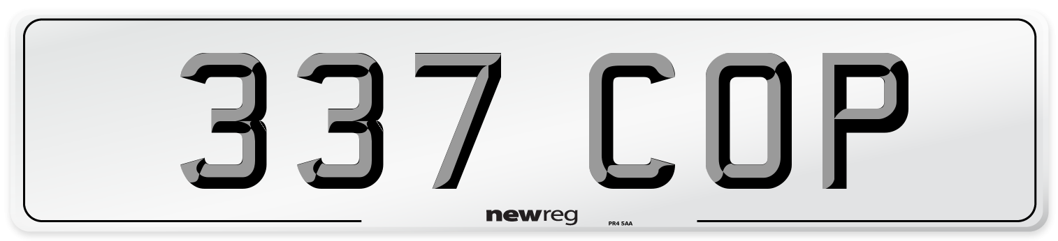 337 COP Number Plate from New Reg